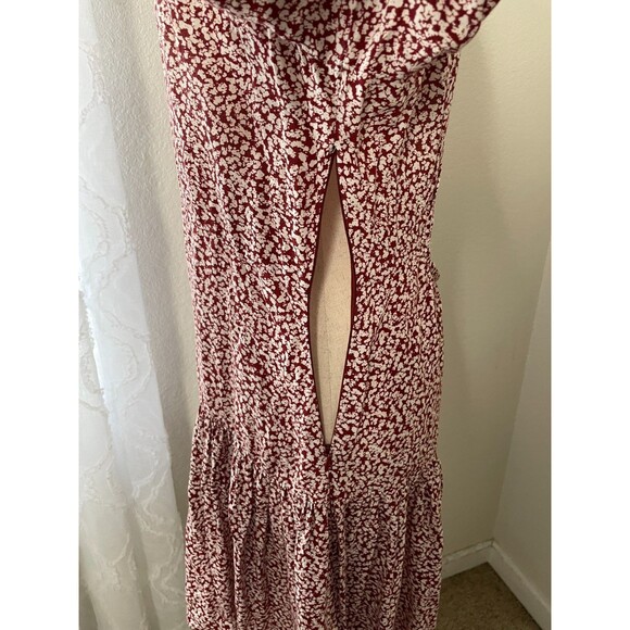 Free People Dancing in the Dark Dress Women’s Size Large Red Floral Drop Waist - Picture 9 of 9